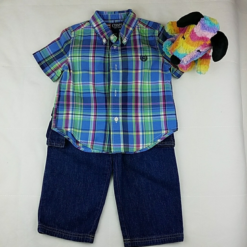 Chaps Matching Set Plaid Chaps Shirt & Pants